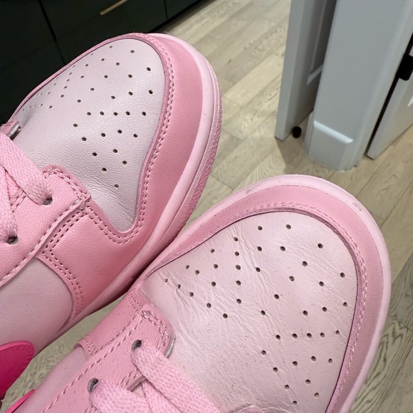 Nike Women's Dunk Low Triple Pink Sneakers - Picture 10 of 11